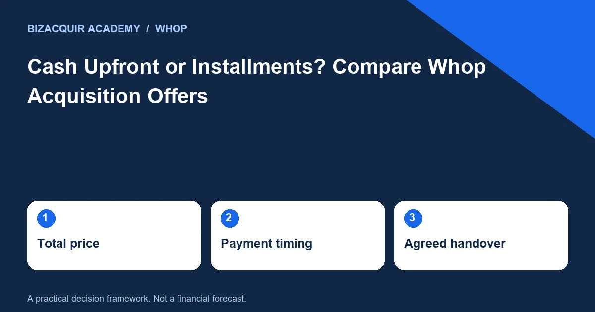 Preparation framework: Total price, Payment timing, Agreed handover.