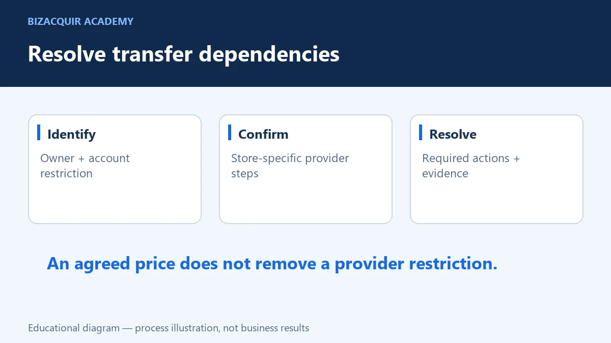 Identify, confirm and resolve provider-specific transfer restrictions